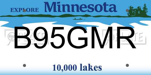 B95GMR Minnesota License Plate