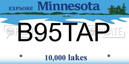 B95TAP Minnesota License Plate