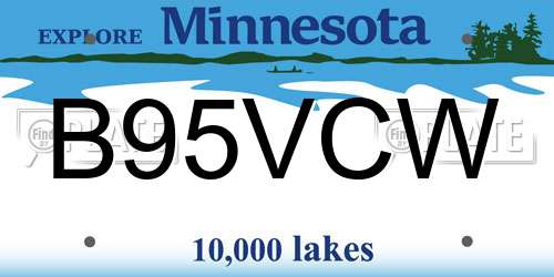 B95VCW Minnesota License Plate