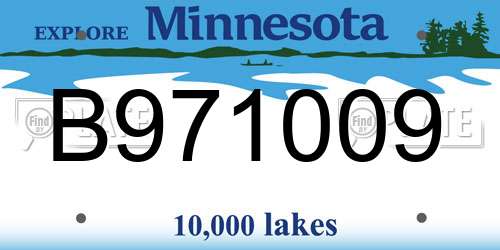 B971009 Minnesota License Plate
