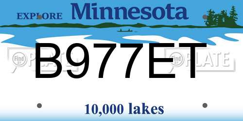 B977ET Minnesota License Plate