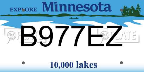 B977EZ Minnesota License Plate