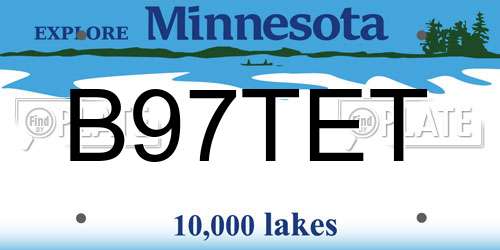 B97TET Minnesota License Plate