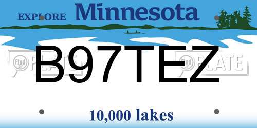 B97TEZ Minnesota License Plate