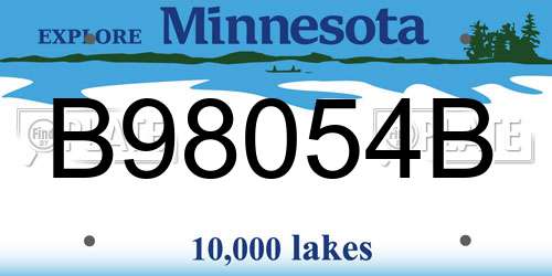 B98054B Minnesota License Plate