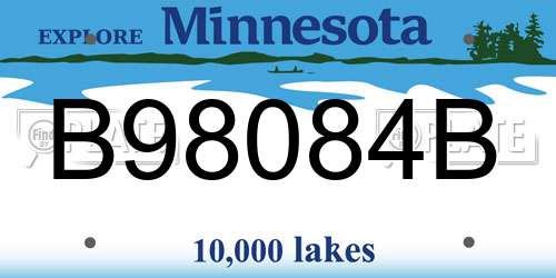 B98084B Minnesota License Plate