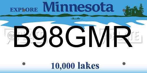B98GMR Minnesota License Plate