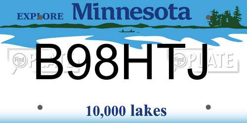 B98HTJ Minnesota License Plate