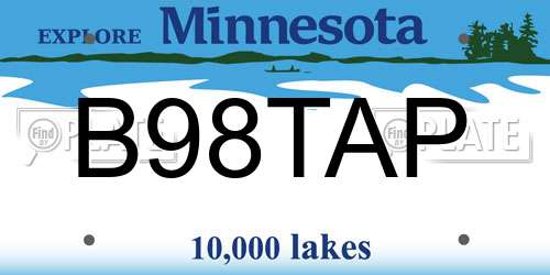 B98TAP Minnesota License Plate