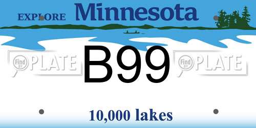 B99 Minnesota License Plate