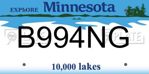 B994NG Minnesota License Plate