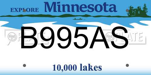 B995AS Minnesota License Plate