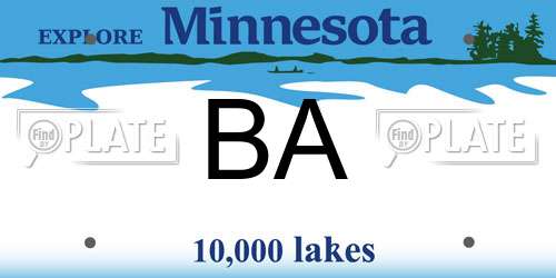 BA Minnesota License Plate