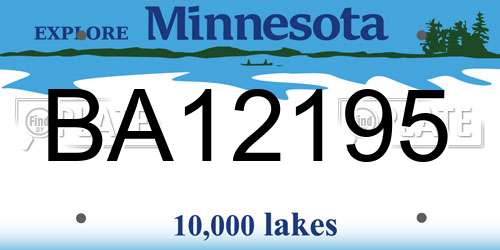 BA12195 Minnesota License Plate