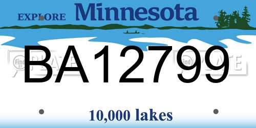 BA12799 Minnesota License Plate