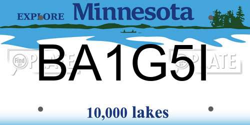 BA1G5I Minnesota License Plate