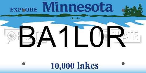 BA1L0R Minnesota License Plate