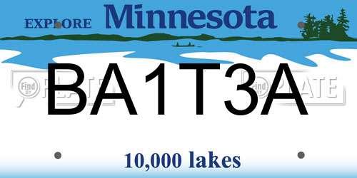 BA1T3A Minnesota License Plate