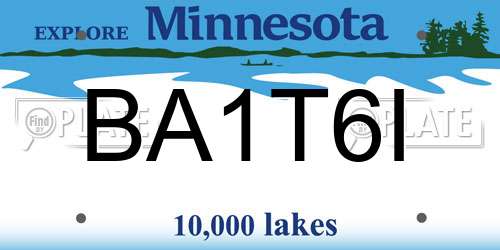 BA1T6I Minnesota License Plate
