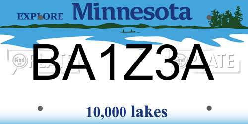 BA1Z3A Minnesota License Plate