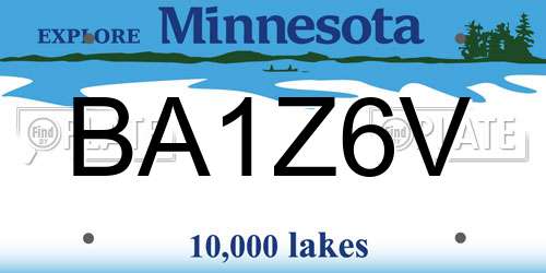BA1Z6V Minnesota License Plate