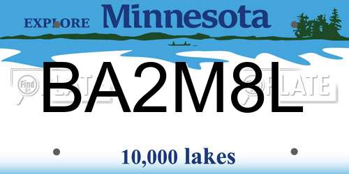 BA2M8L Minnesota License Plate