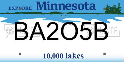 BA2O5B Minnesota License Plate