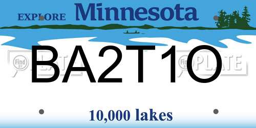 BA2T1O Minnesota License Plate
