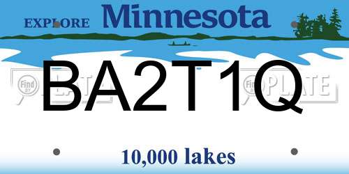 BA2T1Q Minnesota License Plate
