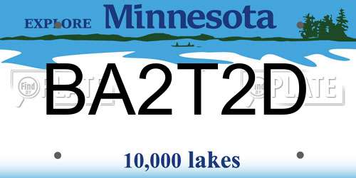 BA2T2D Minnesota License Plate