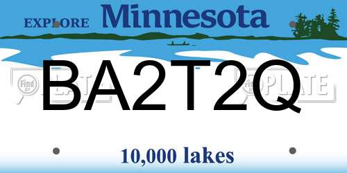 BA2T2Q Minnesota License Plate