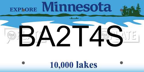 BA2T4S Minnesota License Plate