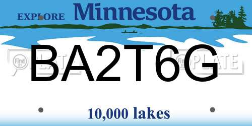 BA2T6G Minnesota License Plate