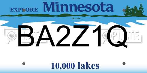 BA2Z1Q Minnesota License Plate