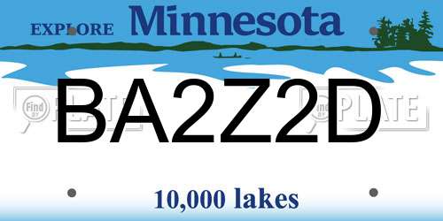 BA2Z2D Minnesota License Plate
