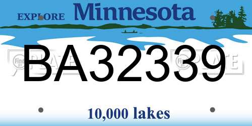 BA32339 Minnesota License Plate