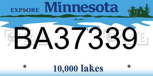BA37339 Minnesota License Plate