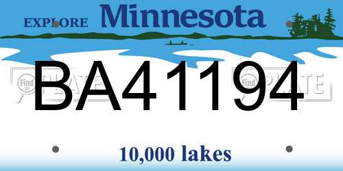 BA41194 Minnesota License Plate
