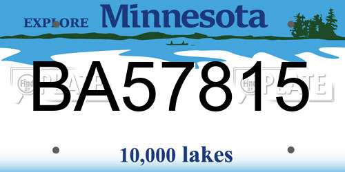 BA57815 Minnesota License Plate