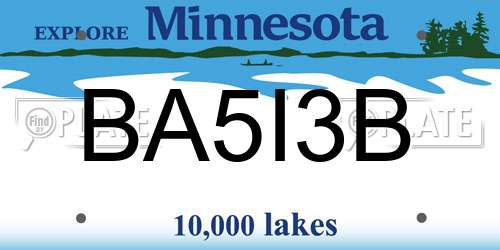 BA5I3B Minnesota License Plate