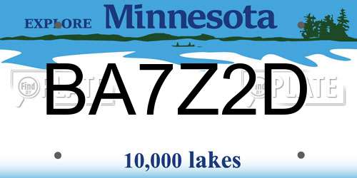BA7Z2D Minnesota License Plate