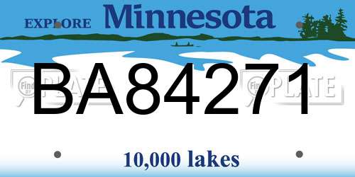 BA84271 Minnesota License Plate