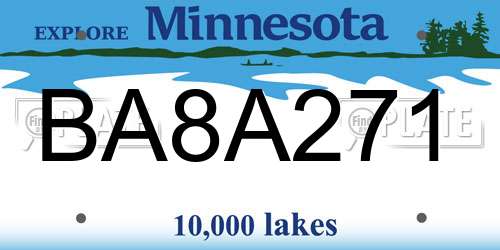 BA8A271 Minnesota License Plate