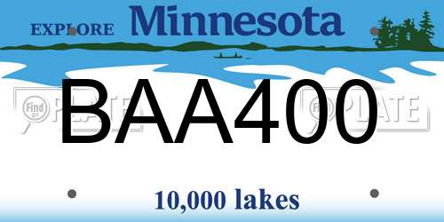 BAA400 Minnesota License Plate