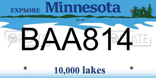 BAA814 Minnesota License Plate