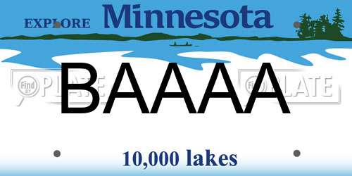 BAAAA Minnesota License Plate