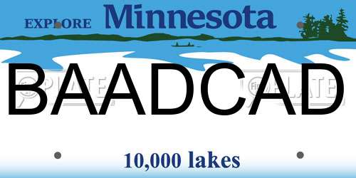 BAADCAD Minnesota License Plate