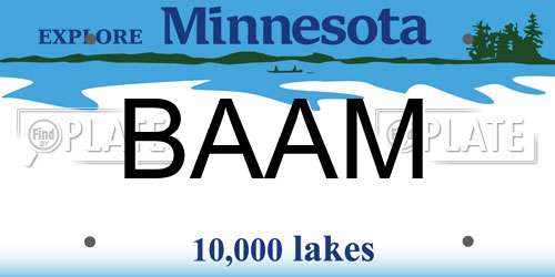BAAM Minnesota License Plate