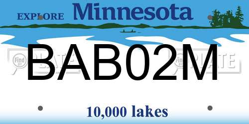 BAB02M Minnesota License Plate
