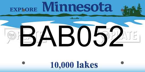 BAB052 Minnesota License Plate